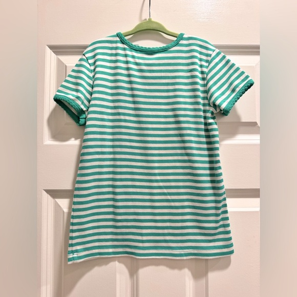 HANNA ANDERSSON EUC SZ 6-7Y Green Striped Pima Cotton Tee - Picture 3 of 4